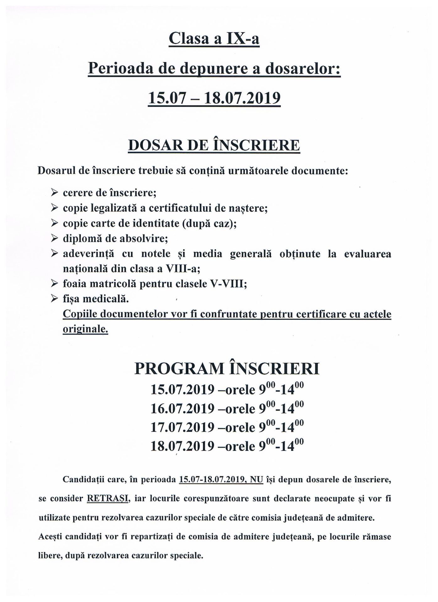 INSCRIERE LICEU 2019 | Liceul Tehnologic "Gheorghe Duca"